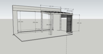 Pro z&aacute;kazn&iacute;ka n&aacute;&scaron; technik vypracoval n&aacute;vrhy na pergolu s podlahou z několika &uacute;hlů pohledu