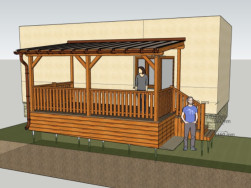 Grafick&yacute; n&aacute;vrh na zastře&scaron;en&iacute; venkovn&iacute; terasy ze sibiřsk&eacute;ho modř&iacute;nu