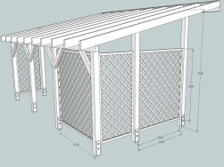 Původn&iacute; n&aacute;vrh na doplněn&iacute; dřevěn&yacute;ch mř&iacute;ž&iacute; do zastře&scaron;en&eacute; pergoly