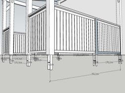 Grafické zpracování zábradlí do pergoly od našeho kolegy před realizací zakázky