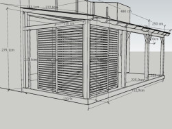 Grafický návrh našeho kolegy před začátkem realizace s rozměry pro výrobu