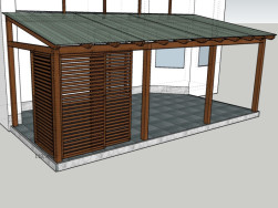 Barevný návrh zastřešené pergoly pro zákazníka