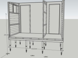 Dřevěn&yacute; domek je rozdělen&yacute; na dvě č&aacute;sti, každ&aacute; se samostatn&yacute;m vstupem