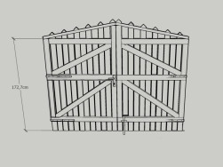 Grafick&yacute; n&aacute;vrh vnitřn&iacute; strany dřevěn&yacute;ch vrat