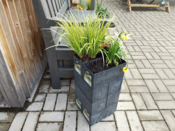 Z osmi truhl&iacute;ků a čtyř misek stavebnice Flexi Element jsme postavili rozměrově &uacute;sporn&yacute;, ale vysok&yacute; truhl&iacute;k, kter&yacute; lze um&iacute;stit do rohu mal&eacute;ho balkonu