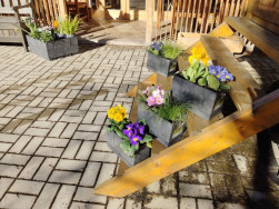 Truhl&iacute;ky Flexi lze lemovat i schody z terasy do zahrady