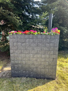 Posledn&iacute; řadu zahradn&iacute; z&aacute;stěny jsme osadili barevn&yacute;mi petrkl&iacute;či