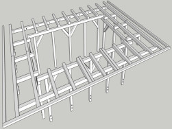 Detail nosn&eacute; konstrukce pod modř&iacute;novou podlahu