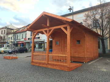 Dřevěný betlém pro vánoční trh